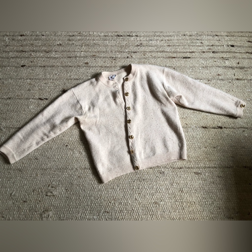 Vintage lambswool angora blend cream cardigan size M